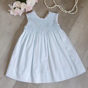 Feltman Brothers RARE Vintage Blue Smocked Embroidery Dress 9/12 Months